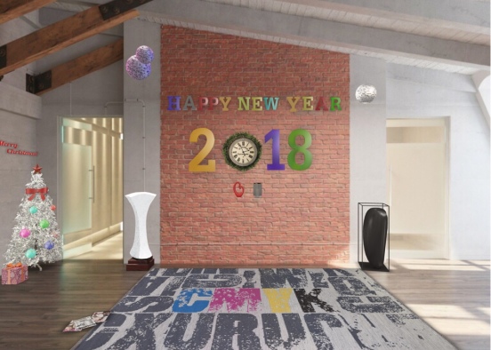 Happy new year room Design Rendering