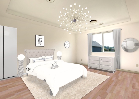 white bedroom Design Rendering