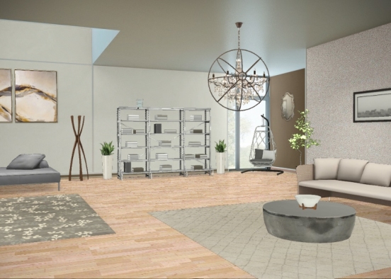 Neutral living room Design Rendering