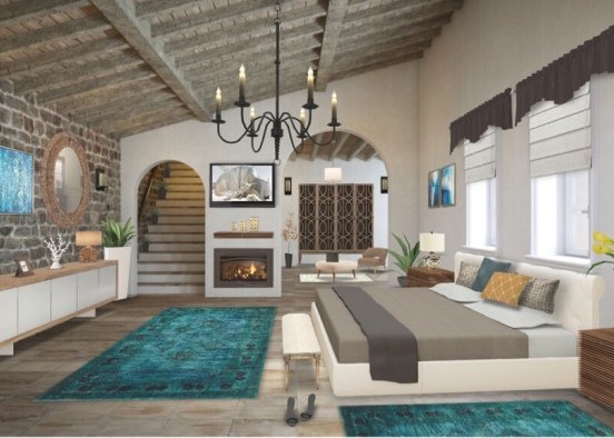 Villa-esque bedroom Design Rendering