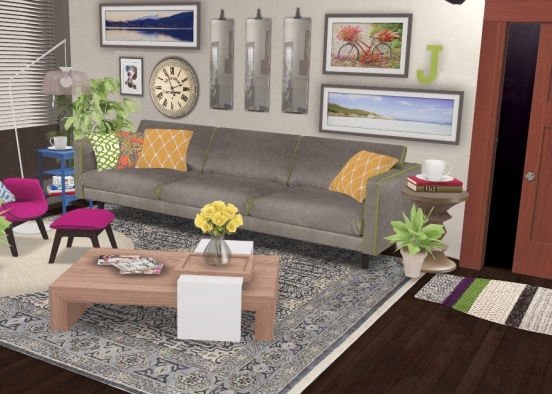 Apartment Livingroom Design Rendering