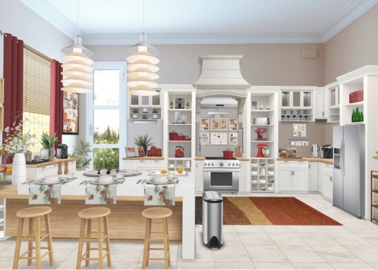 Red kitchen:) Design Rendering