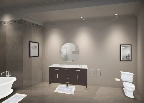 Elegant Modern Bathroom  Design Rendering