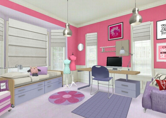 Girls room Design Rendering