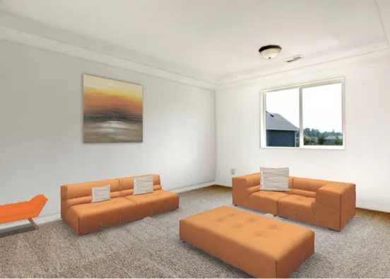 Orange 🍊 lover small sitting room Design Rendering