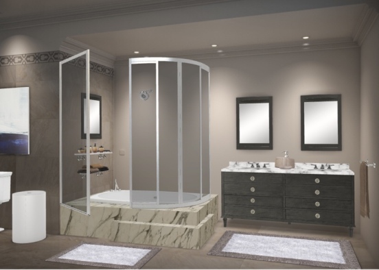 a bathroom with good view Design Rendering