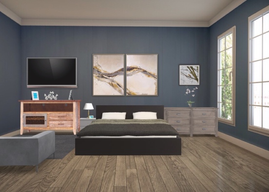 Wooden bedroom Design Rendering