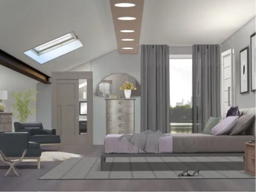 Attic guest bedroom