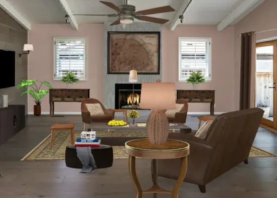 Calm and peace brown beige combination Design Rendering