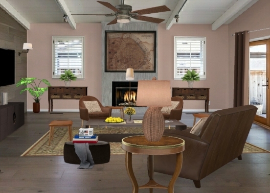 Calm and peace brown beige combination Design Rendering