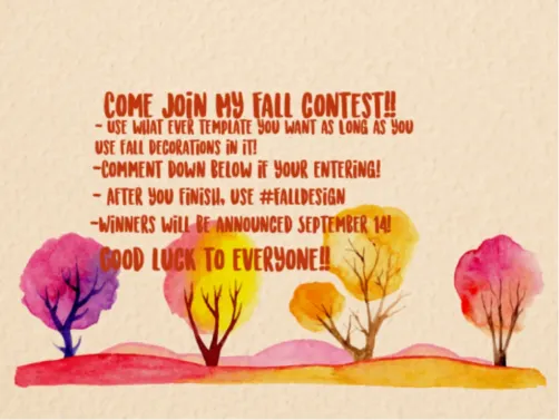 Fall Contest!! :) I will change it and announce the 15th!!