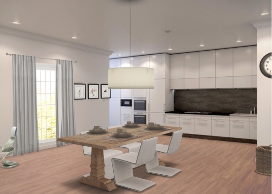 Kitchen + dining room Design Rendering