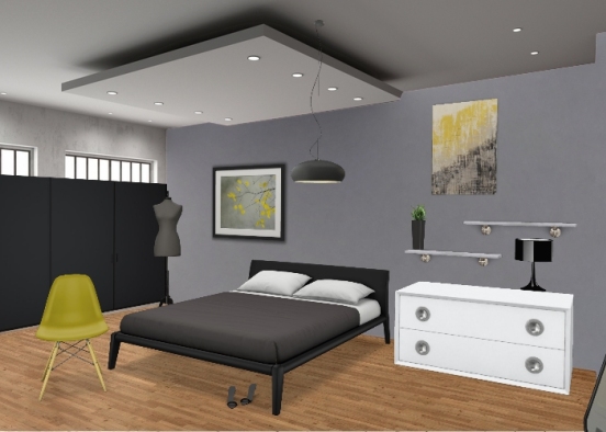 Yello bedroom! Design Rendering