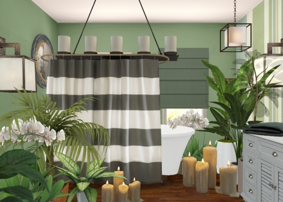 Rainforest Spa Bathroom Design Rendering