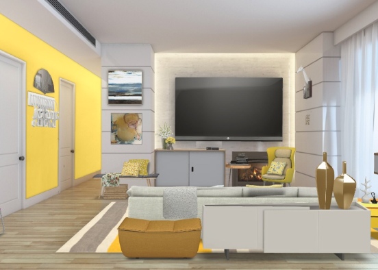 Room yellow Design Rendering