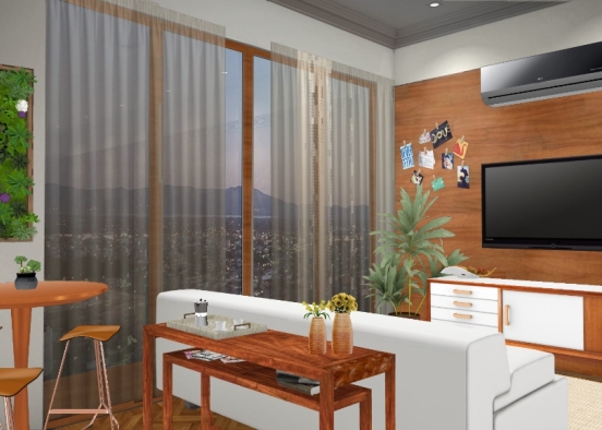 tropical living room Design Rendering