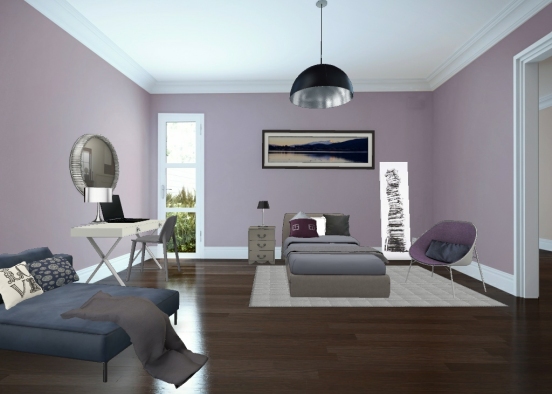 Belle chambre violette Design Rendering