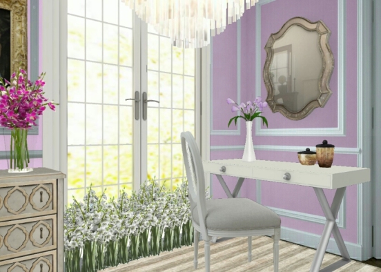 Chic & Luxury French room Design Rendering