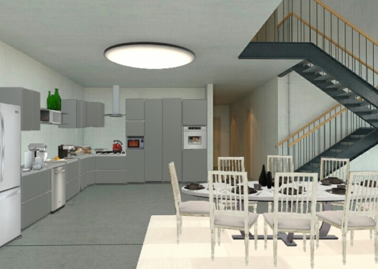 Cozy kitchen and dining Design Rendering
