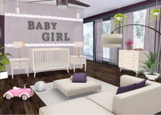 purple nursery  Design Rendering