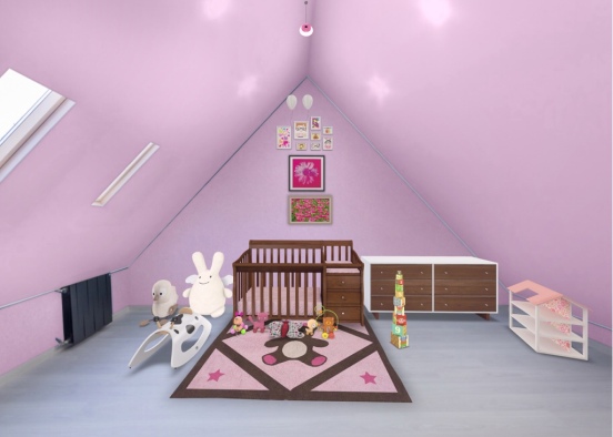baby girl small room Design Rendering