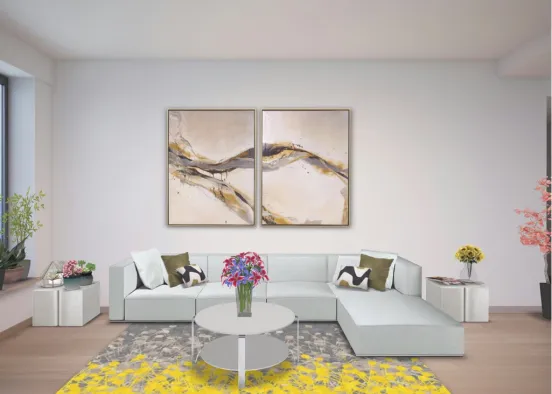 Simple modern living room  Design Rendering