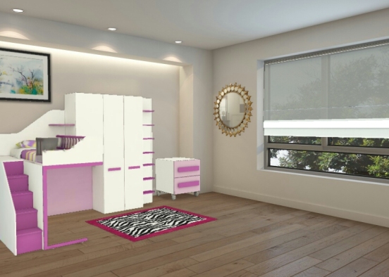 Girl Bedroom Design Rendering