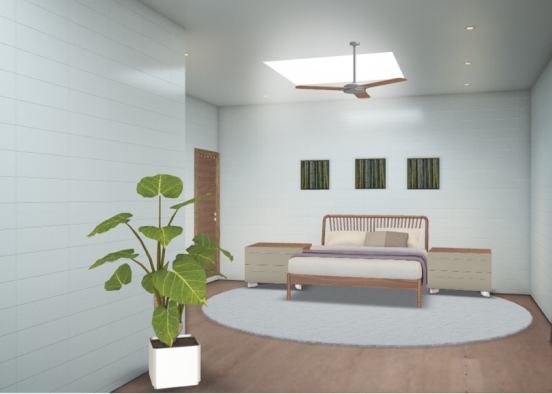 Minamalist boho bedroom Design Rendering