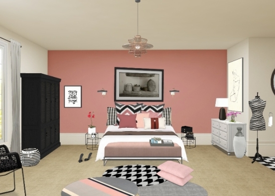 Glamourous bedroom Design Rendering