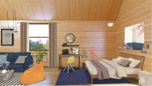 living room and bedroom