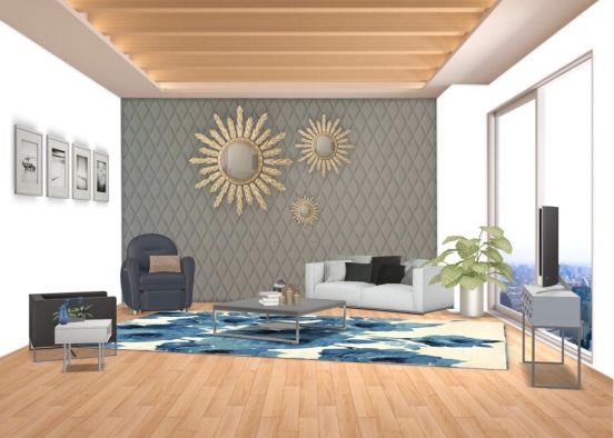 salon bleu indigo!🌑 Design Rendering
