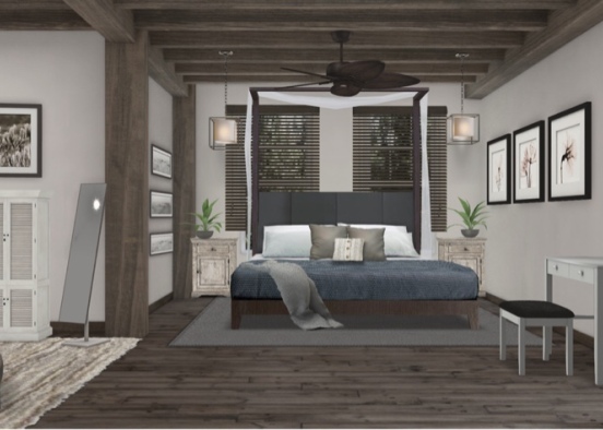 Modern Oasis Bedroom Design Rendering
