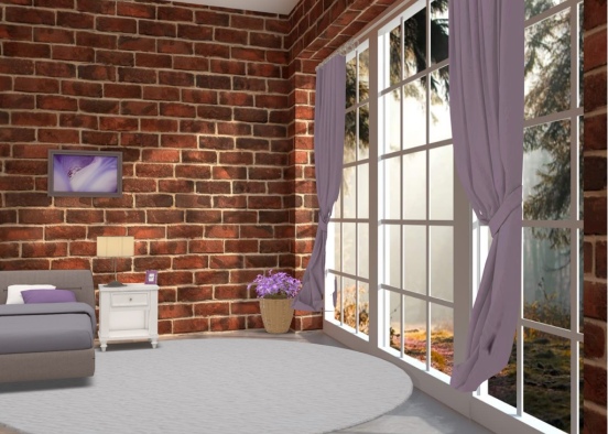 beautiful purple room Design Rendering