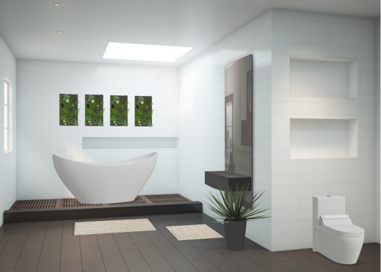 Minimalistic Bathroom  Design Rendering