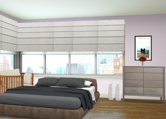 Schlafzimmer mit Ausblick  Design Rendering