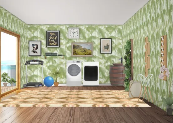 Laundry and workout room  Design Rendering