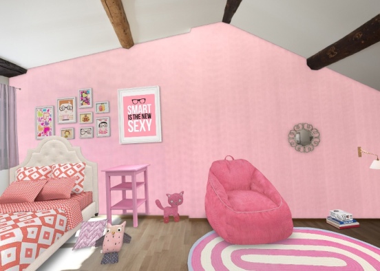 pink girl room Design Rendering
