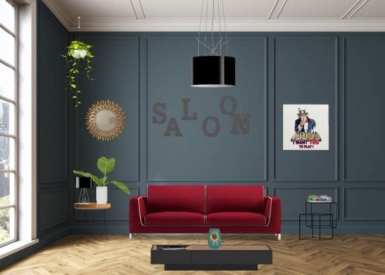 Salon moderne avec des moulures sur les murs ❤😍 Design Rendering