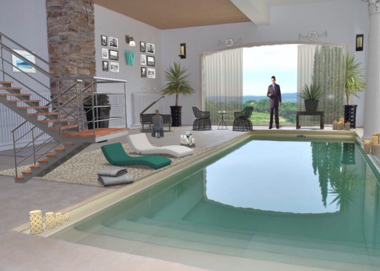 Luxury pool Design Rendering