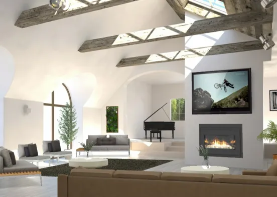 Spacecious Living room Design Rendering