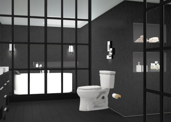 Banheiro da casa black Design Rendering