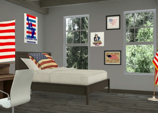 Patriotic Bedroom Design Rendering