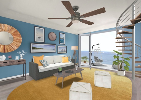 Beach Living room Design Rendering
