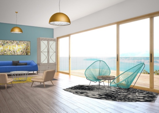 By the sea living room Design Rendering