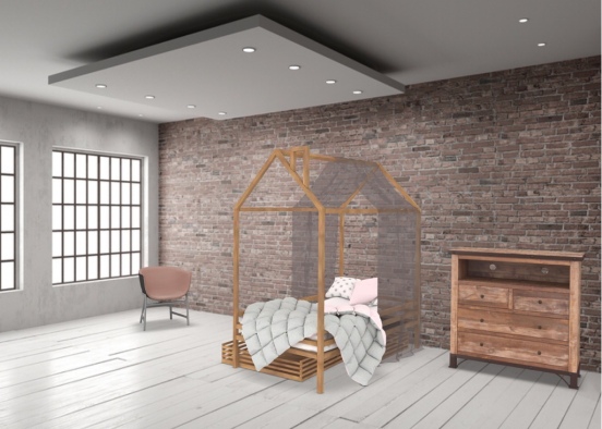 pink dinky doo bedroom Design Rendering