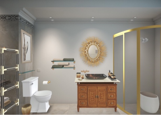 golden bath Design Rendering
