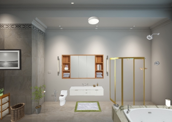 Banheiro da suite Design Rendering