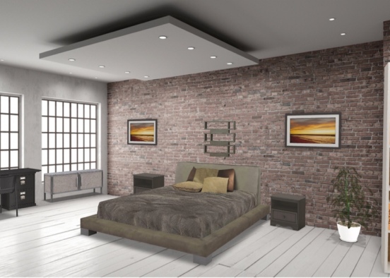Cozy rustic bedroom  Design Rendering