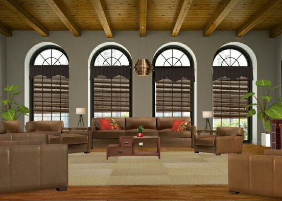 Brown Livingroom Design Rendering