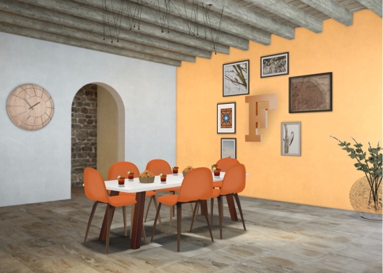 lavishing orange dining. Design Rendering